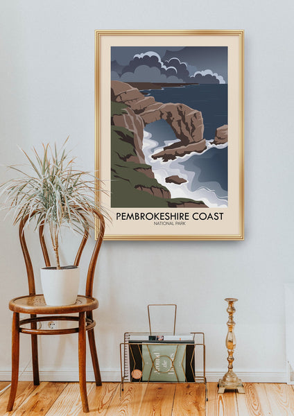Pembrokeshire Coast National Park Modern Travel Poster