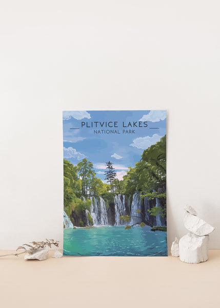 Plitvice Lakes National Park Travel Poster, Croatia