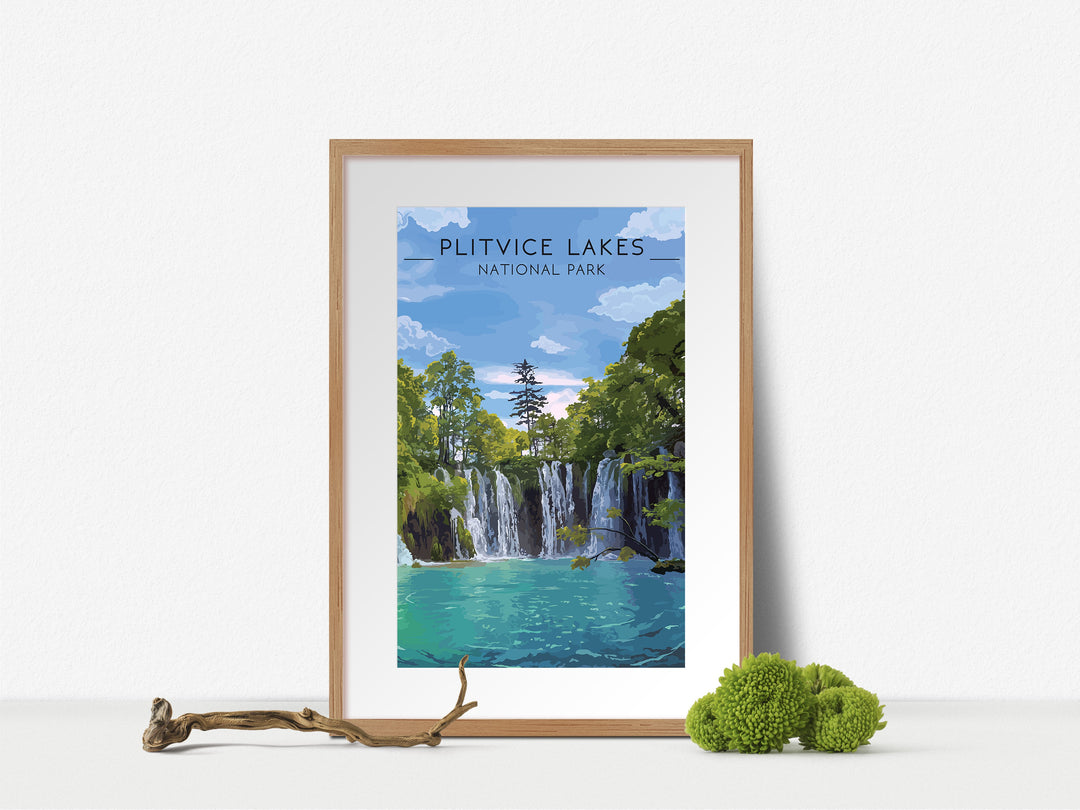 Plitvice Lakes National Park Travel Poster, Croatia