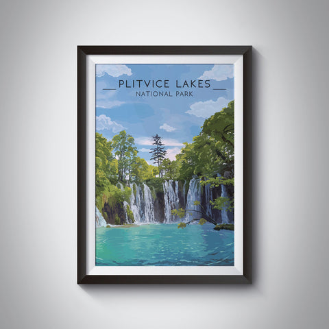 Plitvice Lakes National Park Travel Poster, Croatia