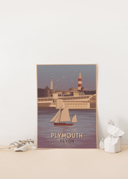 Plymouth Devon Travel Poster