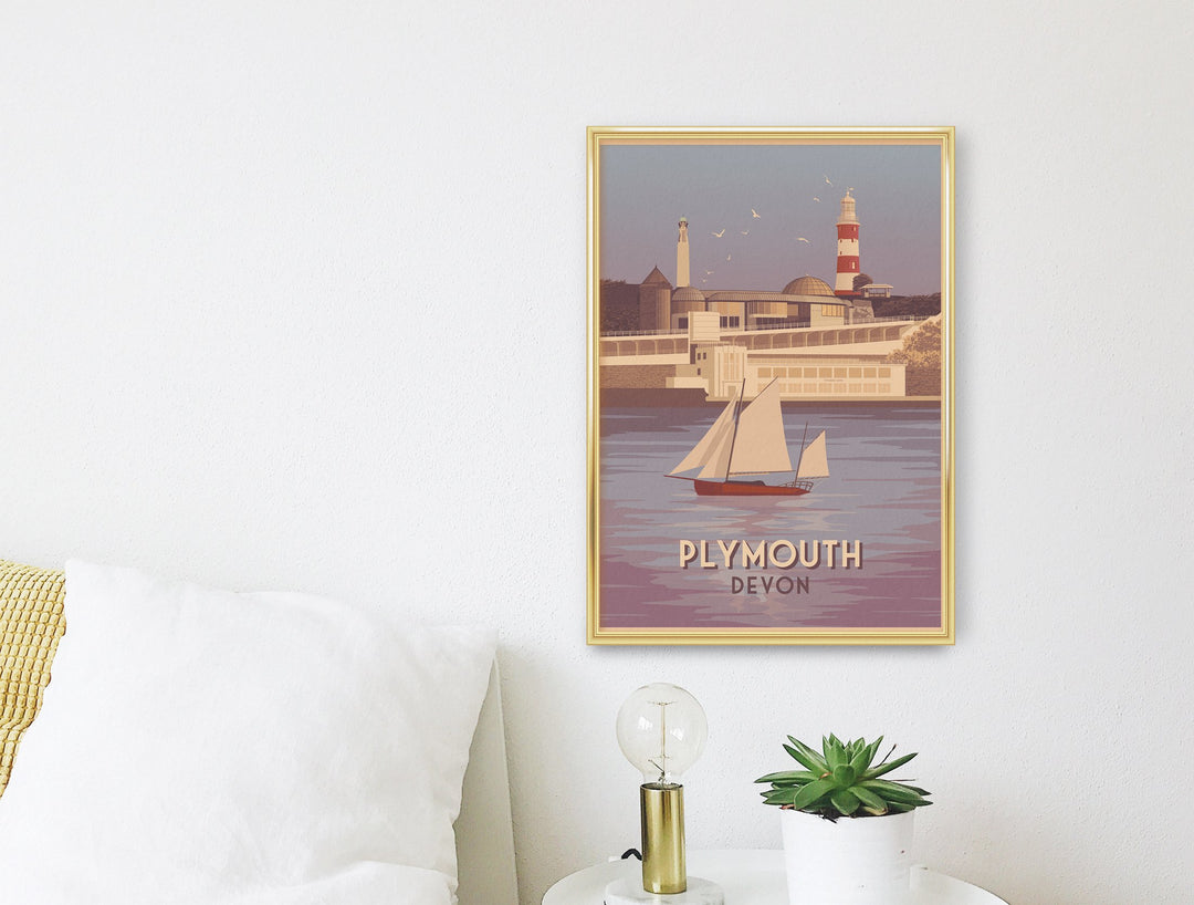 Plymouth Devon Travel Poster