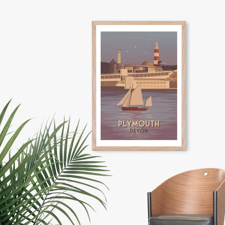 Plymouth Devon Travel Poster