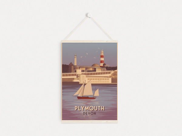 Plymouth Devon Travel Poster