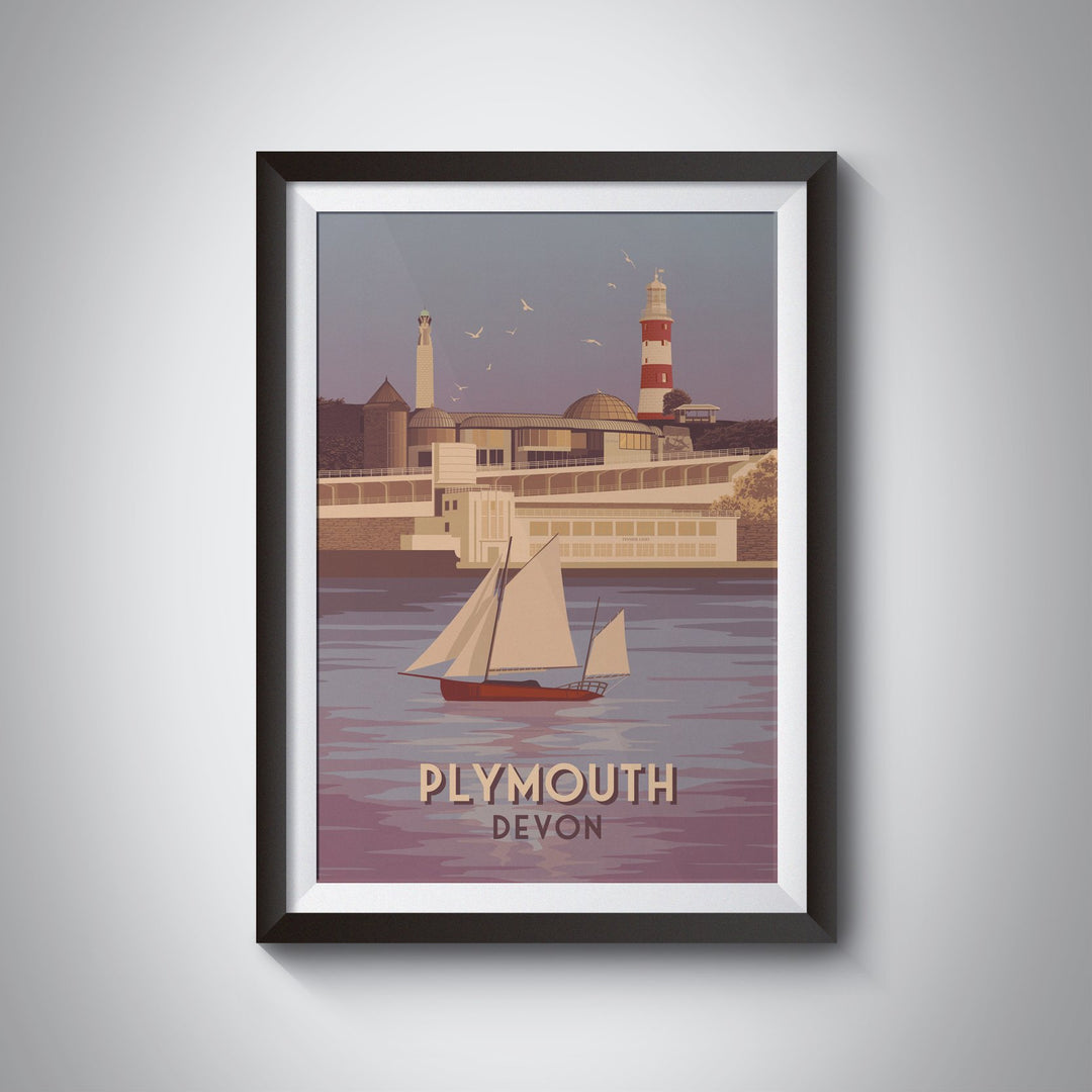 Plymouth Devon Travel Poster