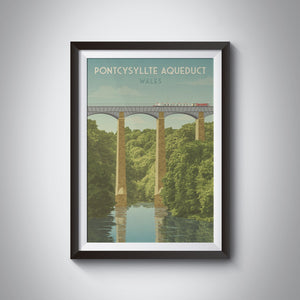 Pontcysyllte Aqueduct Wales Travel Poster