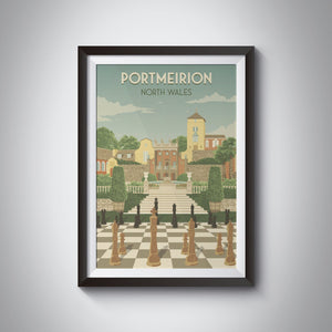 Portmeirion North Wales Travel Poster