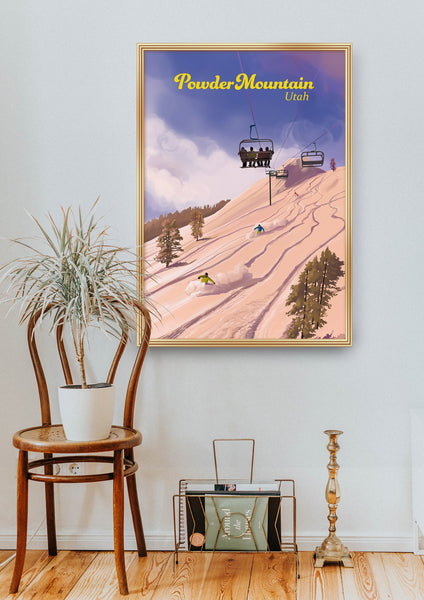 Powder Mountain Utah Ski Resort Travel Poster