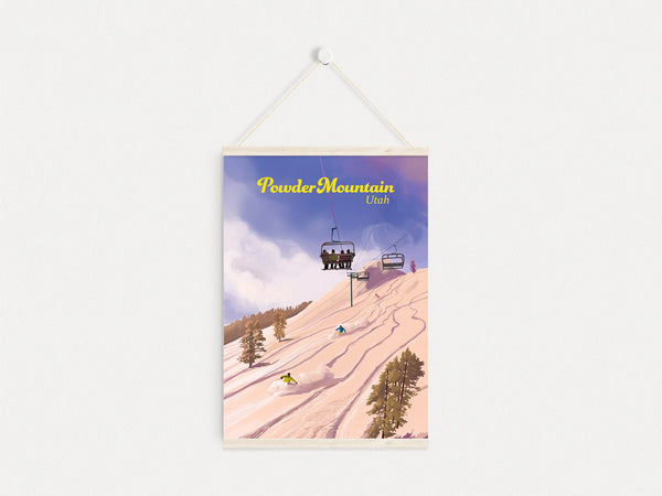 Powder Mountain Utah Ski Resort Travel Poster