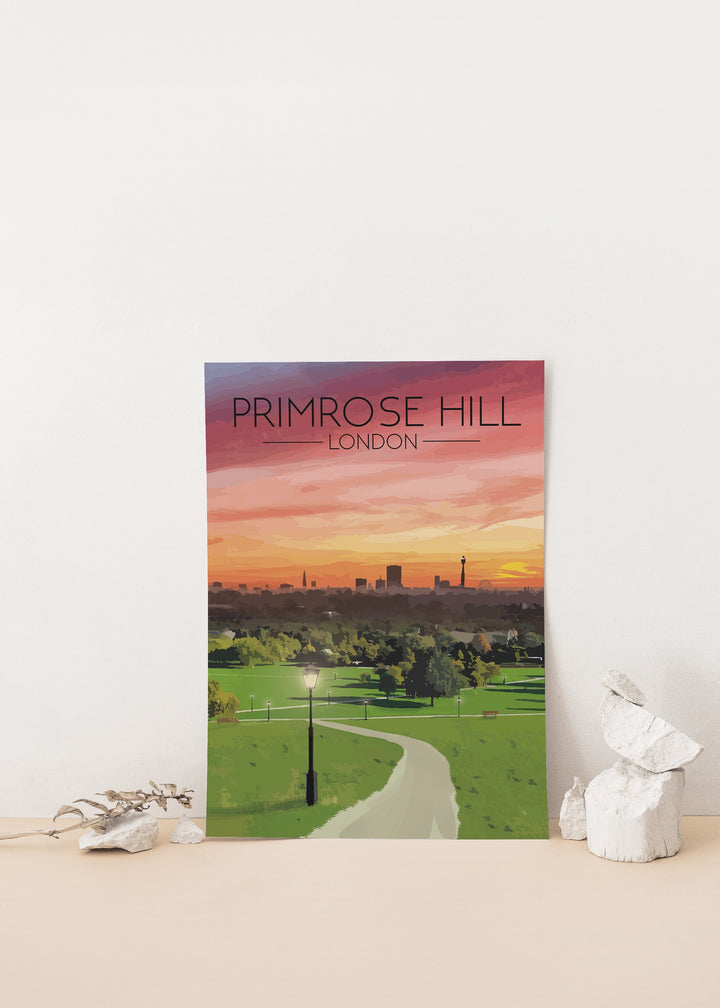 Primrose Hill London Skyline Travel Poster