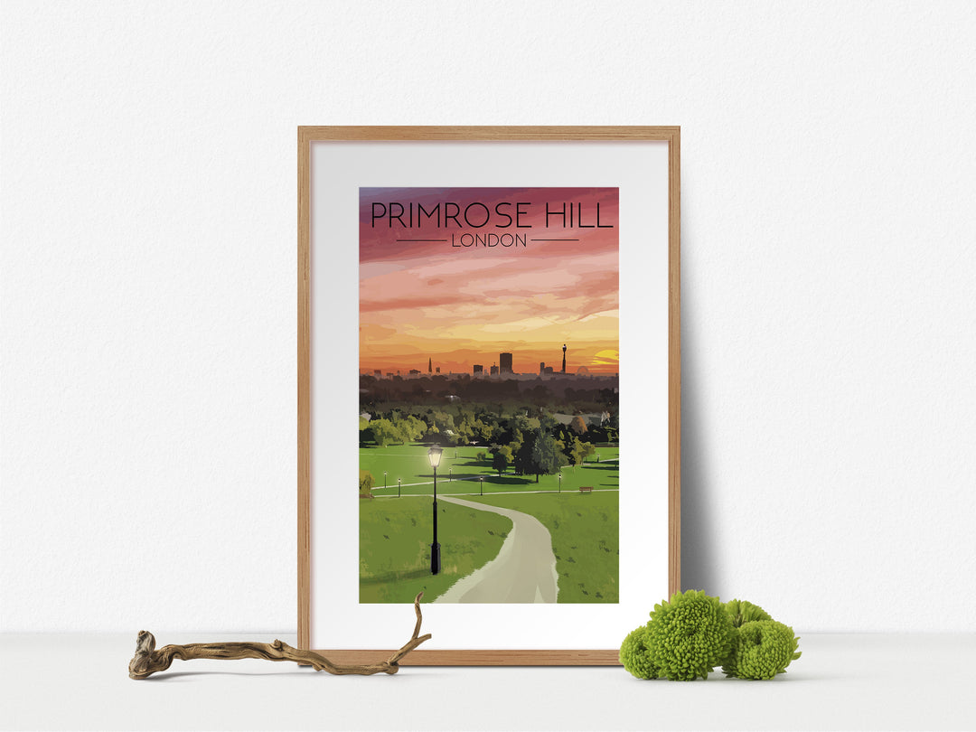 Primrose Hill London Skyline Travel Poster