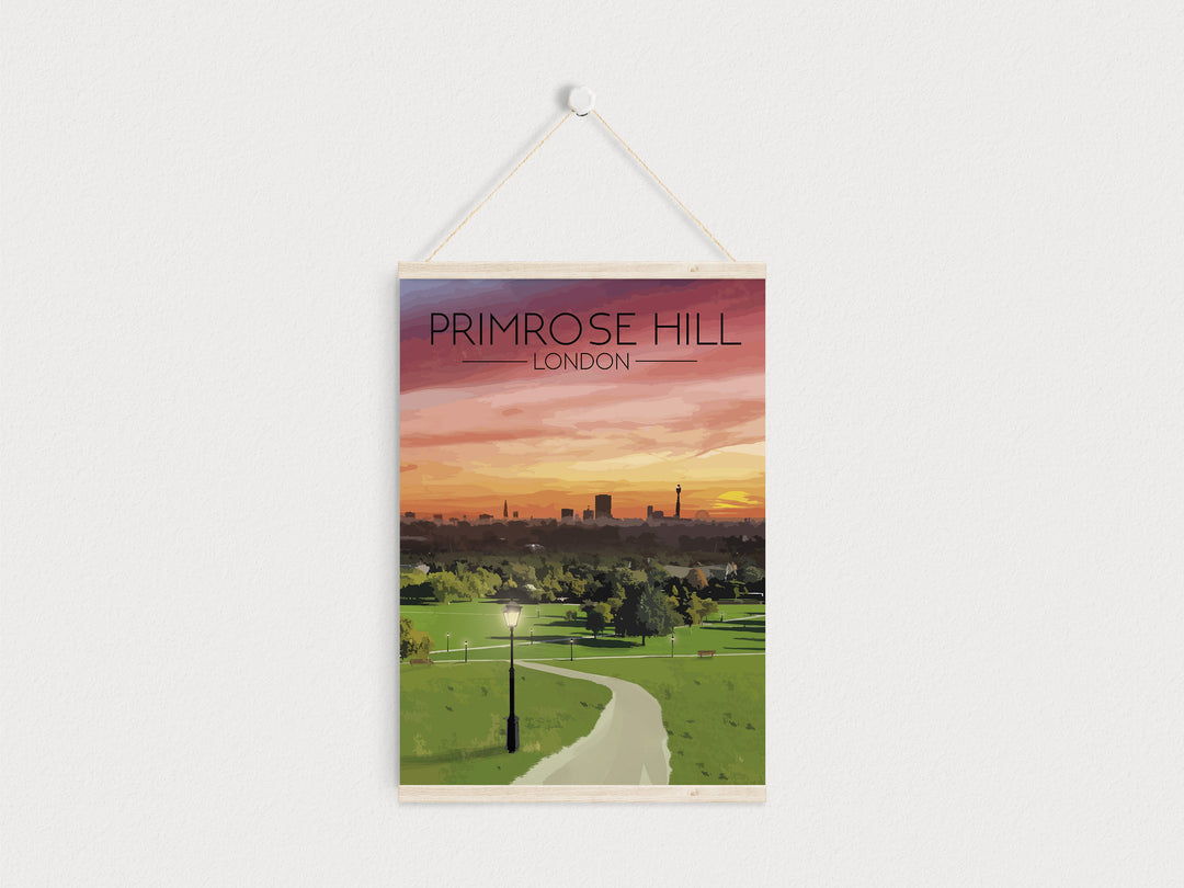 Primrose Hill London Skyline Travel Poster