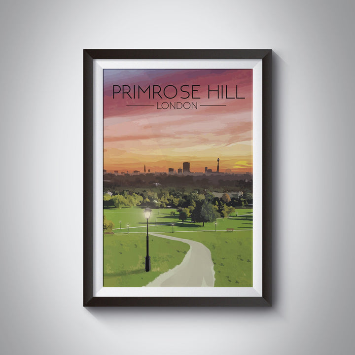 Primrose Hill London Skyline Travel Poster