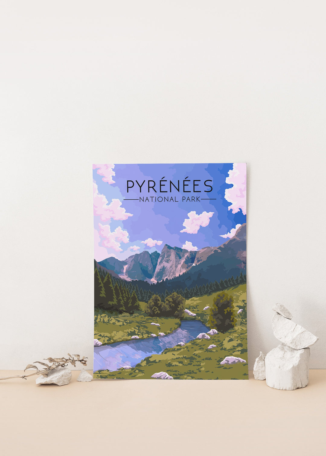 Pyrenees National Park Travel Poster