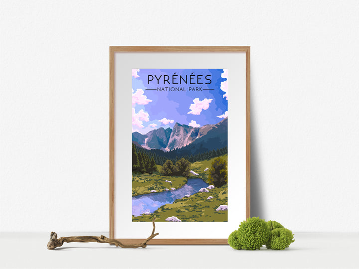 Pyrenees National Park Travel Poster