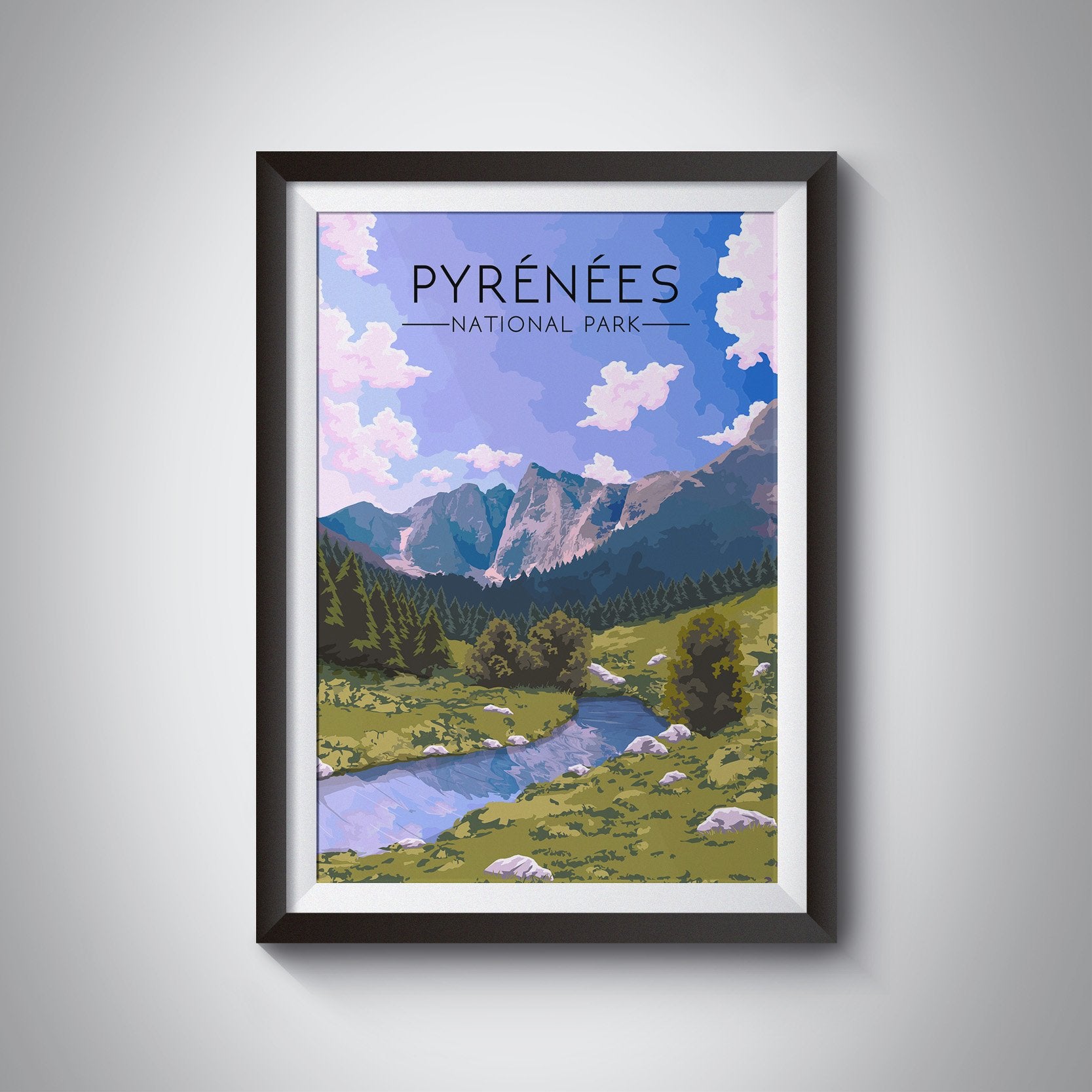 Pyrenees National Park Travel Poster