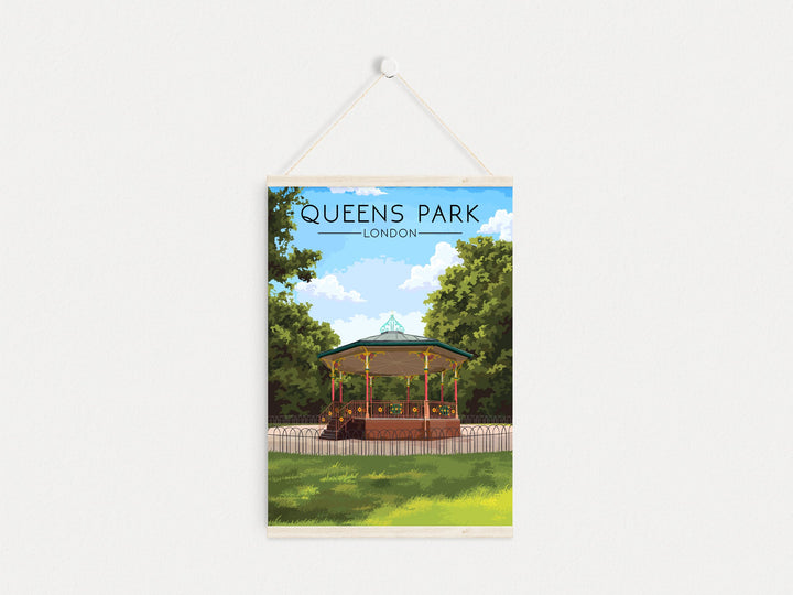 Queen's Park London Travel Poster