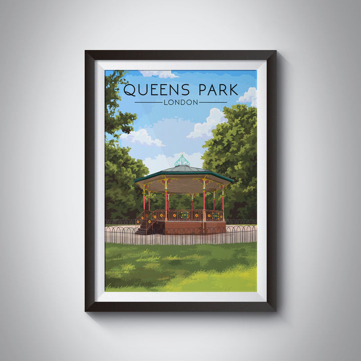 Queen's Park London Travel Poster