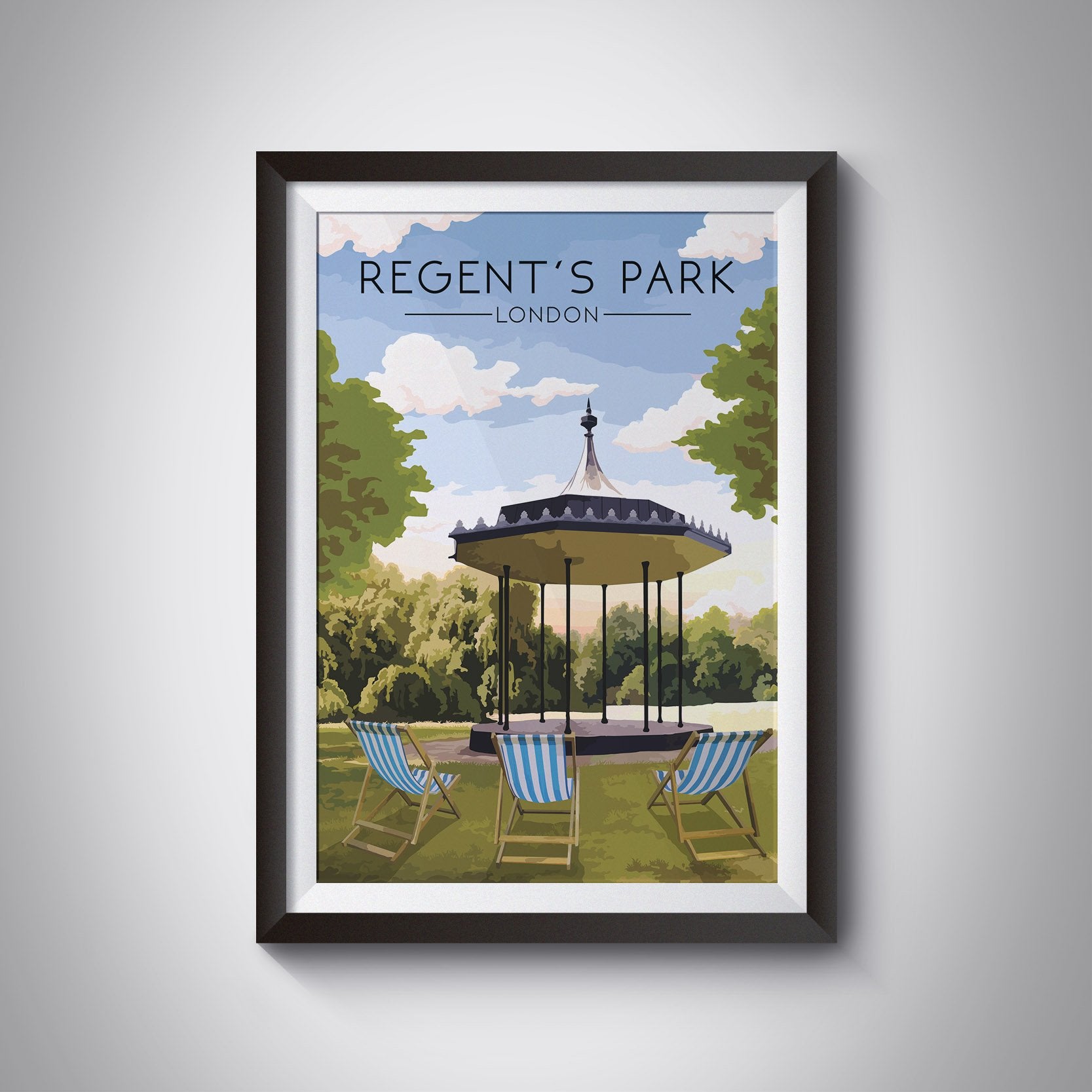 Regent's Park London Travel Poster