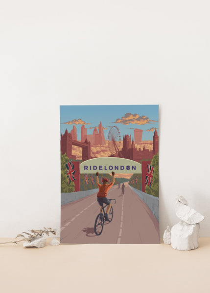 Ride London Cycling Travel Poster