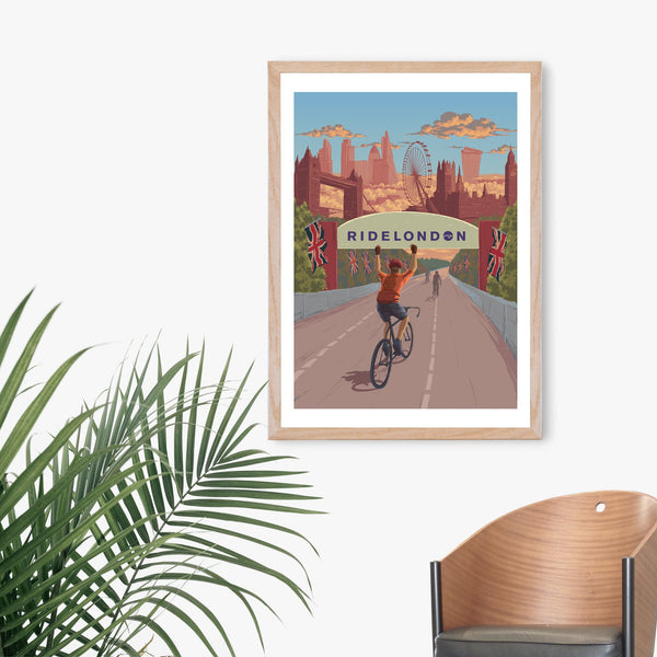 Ride London Cycling Travel Poster