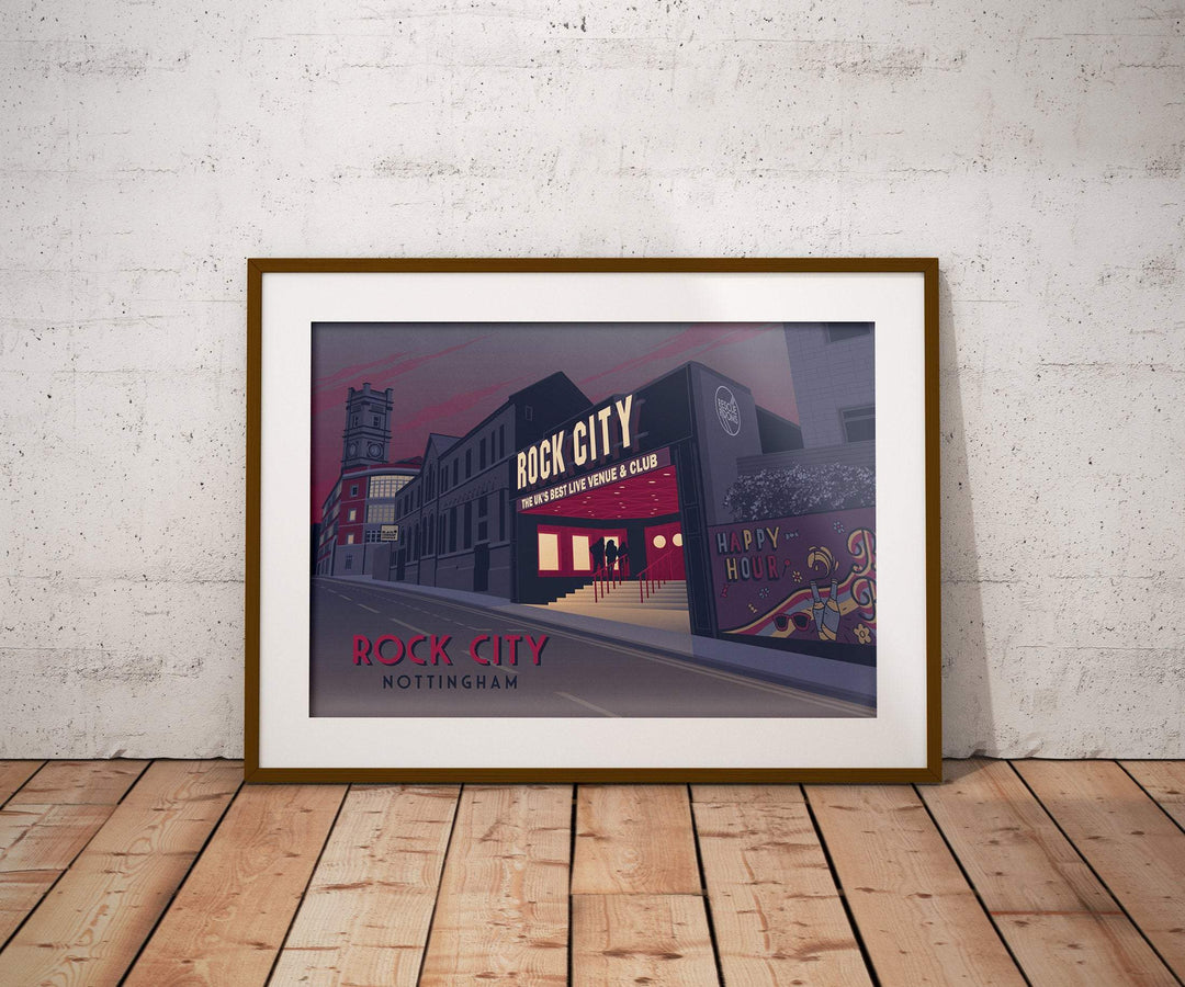 Rock City Nottingham Travel Poster