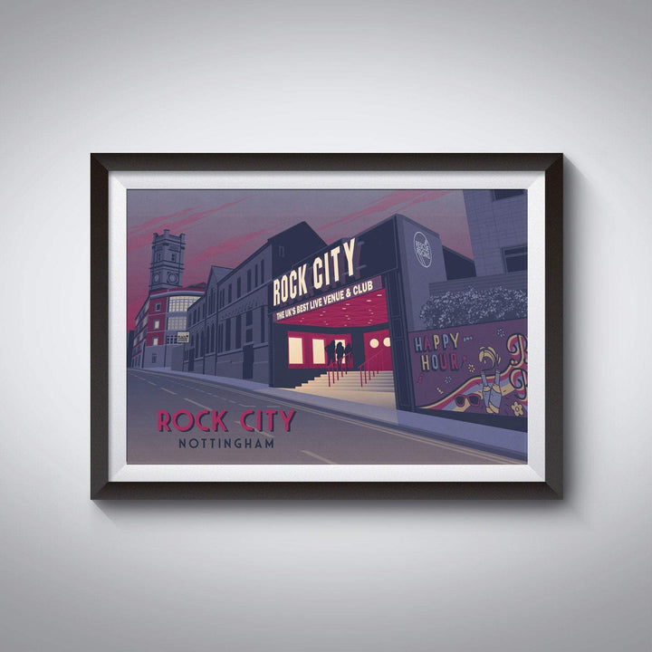 Rock City Nottingham Travel Poster