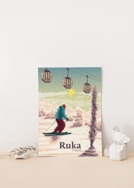 Ruka Finland Ski Resort Travel Poster