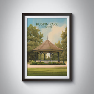 Ruskin Park London Travel Poster