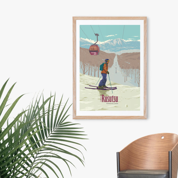 Rusutsu Japan Ski Resort Travel Poster