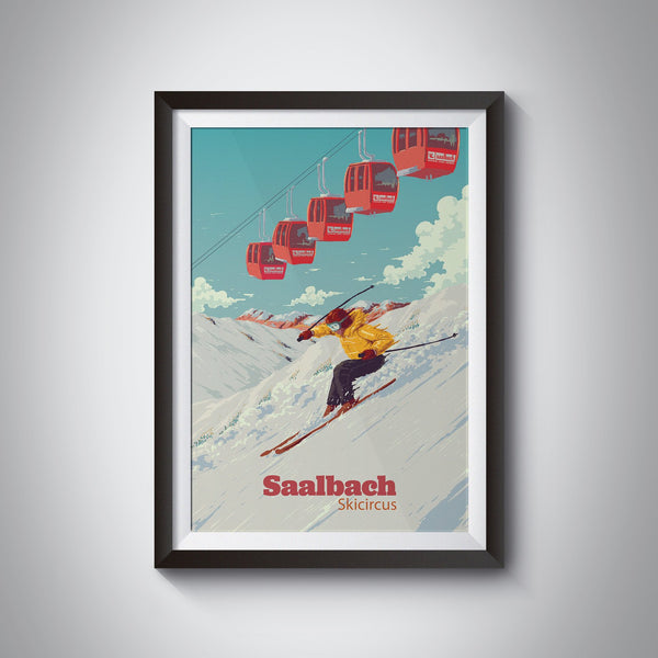 Saalbach Skicircus Ski Resort Travel Poster