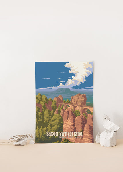 Saxon Switzerland National Park Germany Travel Poster