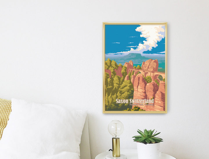 Saxon Switzerland National Park Germany Travel Poster