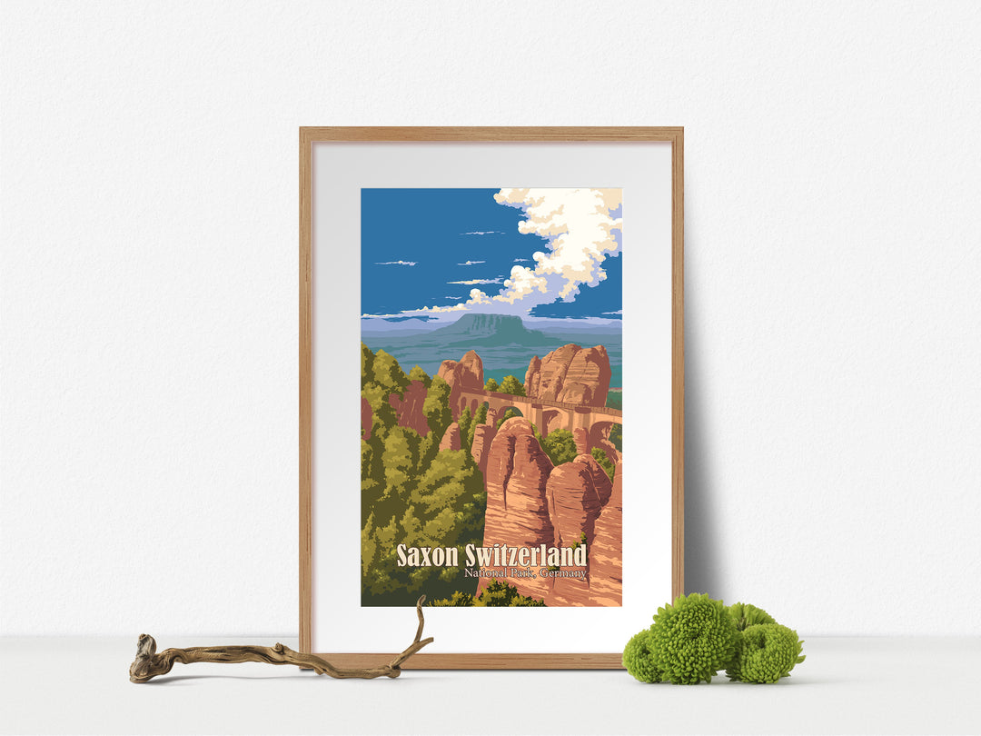 Saxon Switzerland National Park Germany Travel Poster