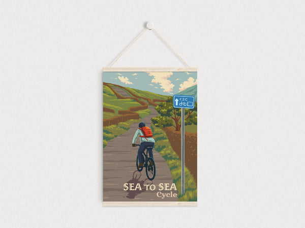 Sea to Sea, C2C, Coast to Coast Cycling Travel Poster