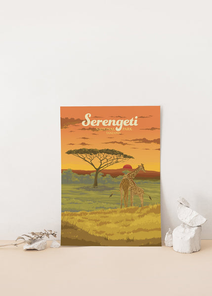 Serengeti National Park Tanzania Travel Poster