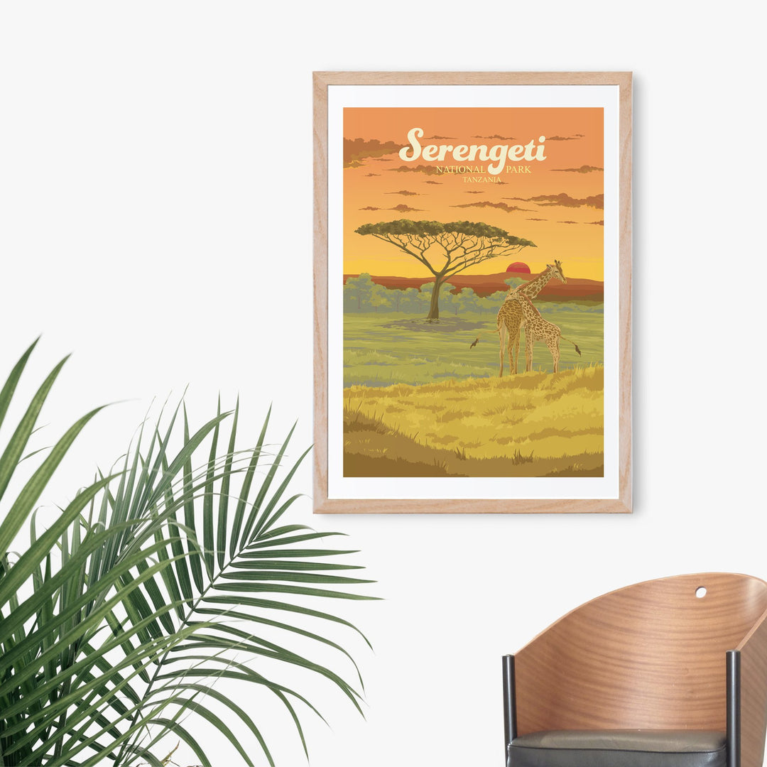 Serengeti National Park Tanzania Travel Poster