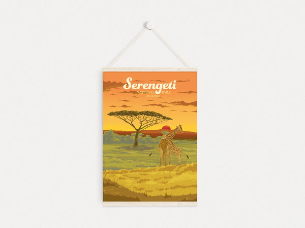 Serengeti National Park Tanzania Travel Poster