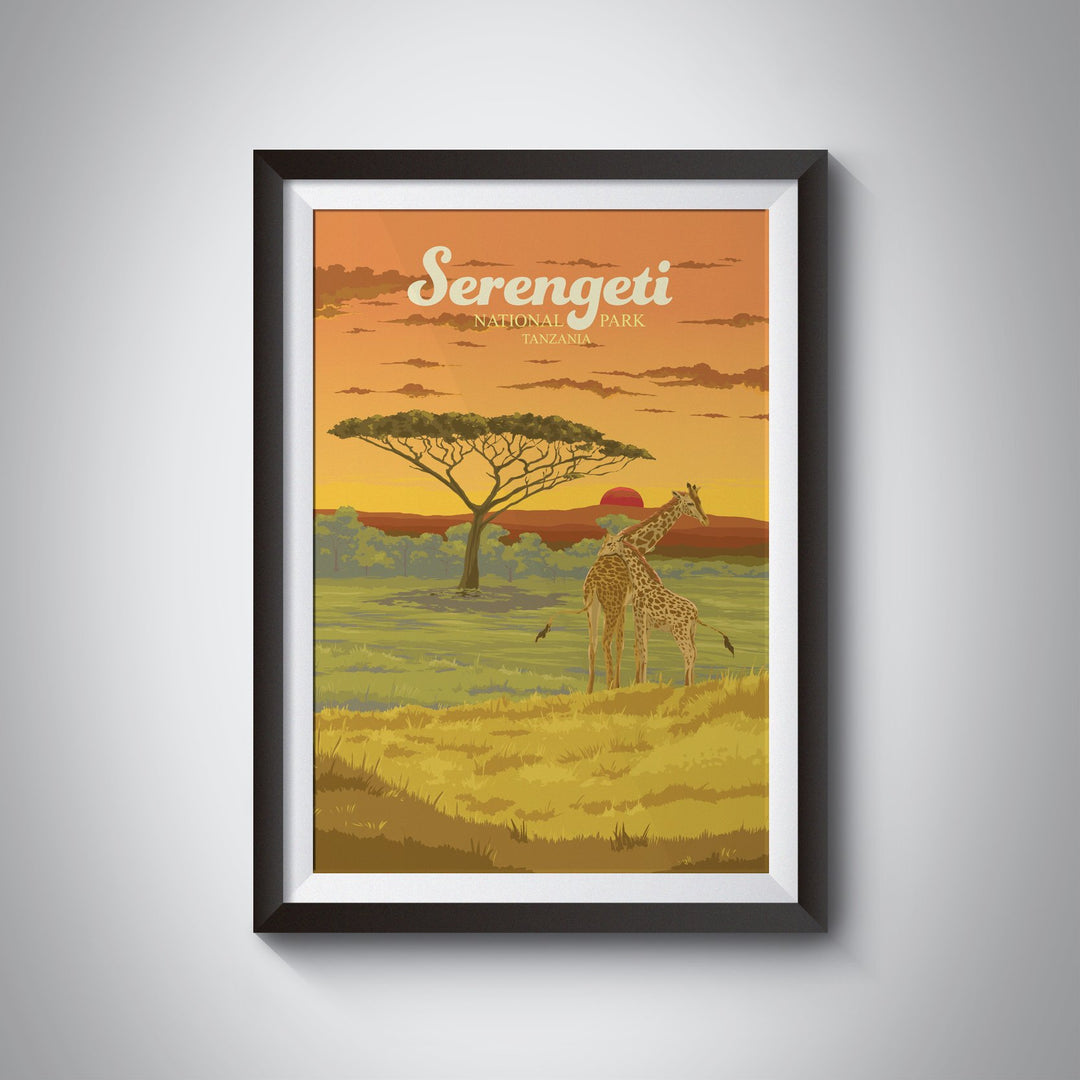 Serengeti National Park Tanzania Travel Poster