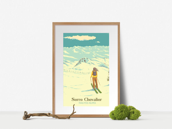 Serre Chevalier Ski Resort Travel Poster