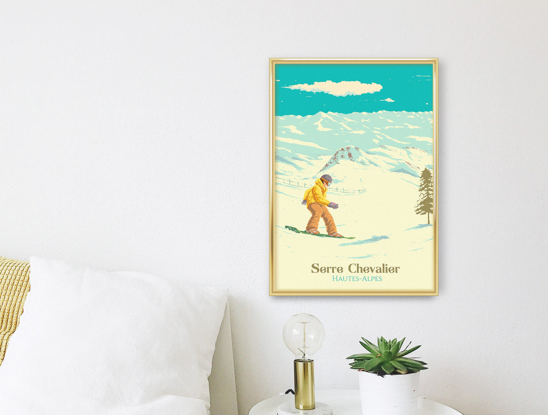 Serre Chevalier Snowboarding Travel Poster