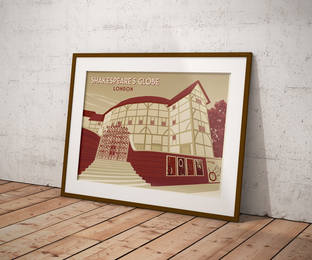 Shakespeare's Globe Theatre London Travel Poster