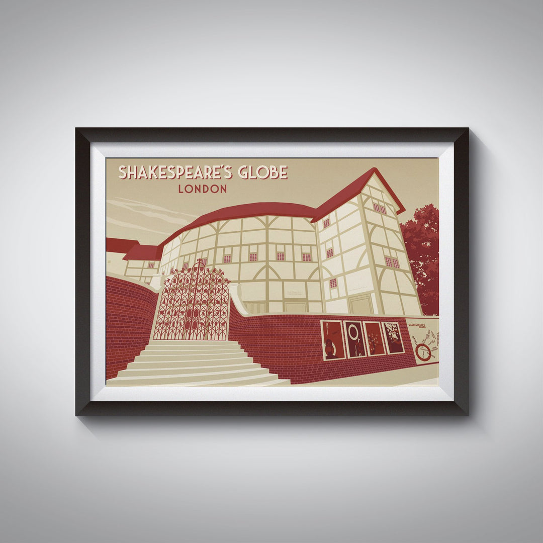 Shakespeare's Globe Theatre London Travel Poster