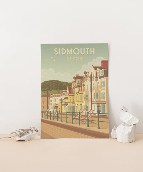 Sidmouth Devon Travel Poster