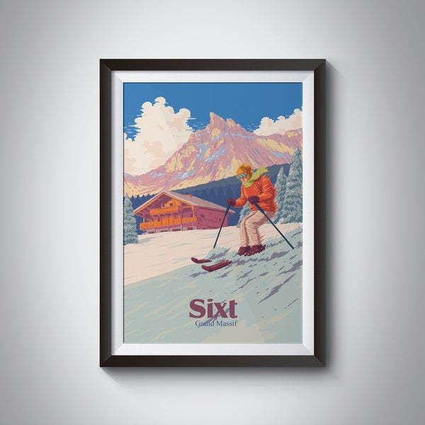 Sixt Ski Resort Travel Poster