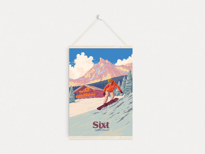 Sixt Snowboarding Travel Poster