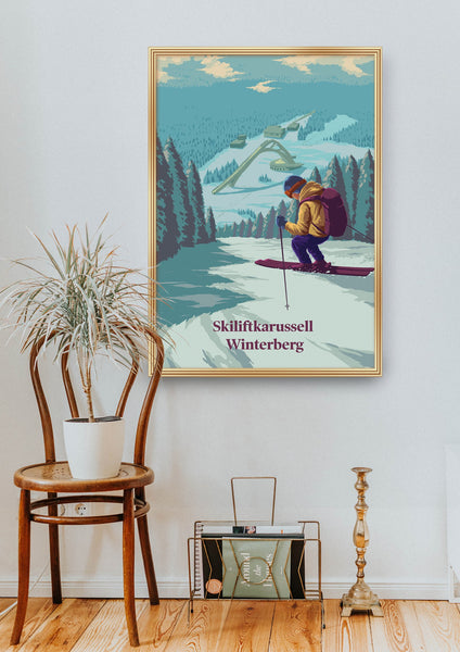 Skiliftkarussell Winterberg Ski Resort Travel Poster
