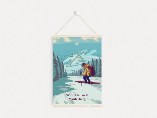 Skiliftkarussell Winterberg Ski Resort Travel Poster