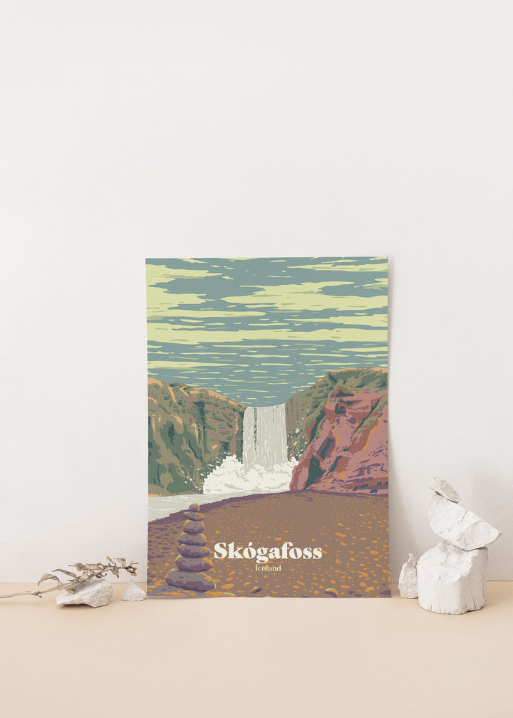 Skogafoss Iceland Travel Poster