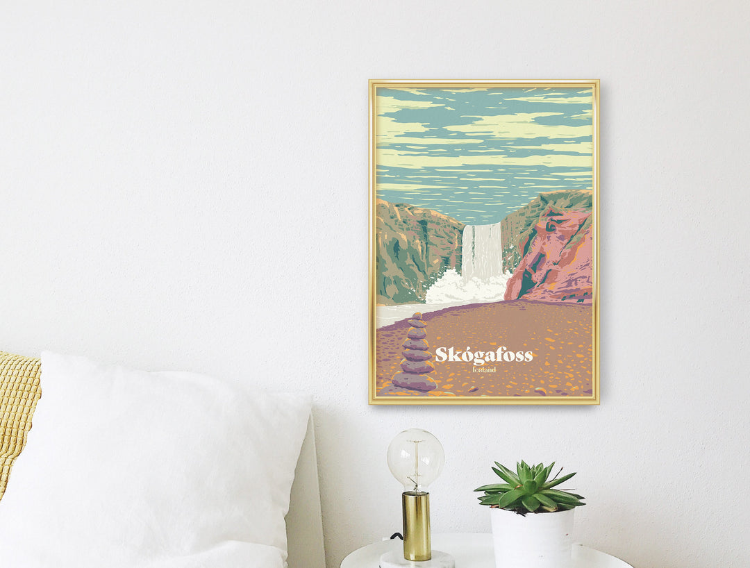 Skogafoss Iceland Travel Poster